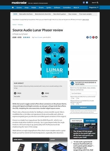 MusicRadar.com Source Audio Lunar Phaser MusicRadar.com Source Audio Lunar Phaser