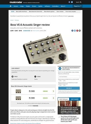 MusicRadar.com Boss VE-8 Acoustic Singer MusicRadar.com Boss VE-8 Acoustic Singer