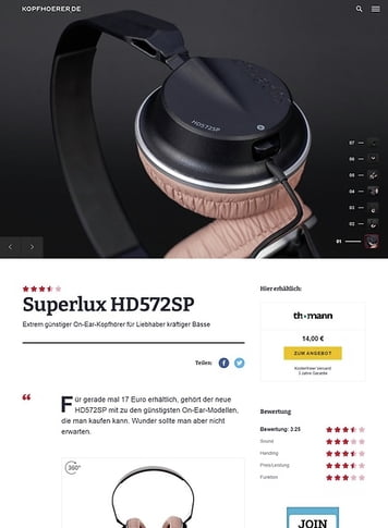 Kopfhoerer.de Superlux HD 572 SP Black Kopfhoerer.de Superlux HD 572 SP Black