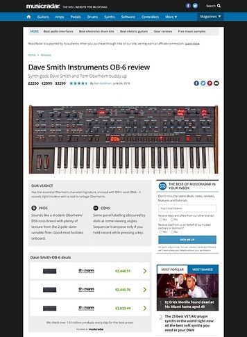 MusicRadar.com Dave Smith Instruments OB-6 MusicRadar.com Dave Smith Instruments OB-6