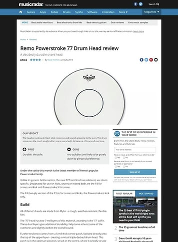 MusicRadar.com Remo Powerstroke 77 Drum Head MusicRadar.com Remo Powerstroke 77 Drum Head