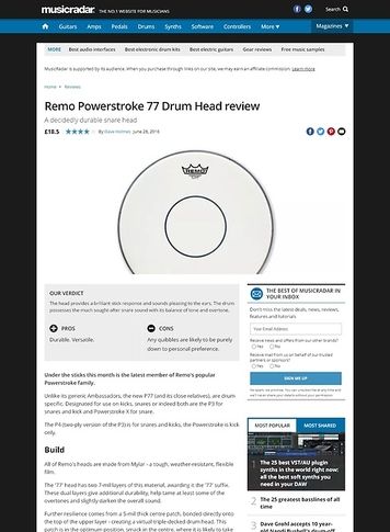 MusicRadar.com Remo Powerstroke 77 Drum Head MusicRadar.com Remo Powerstroke 77 Drum Head