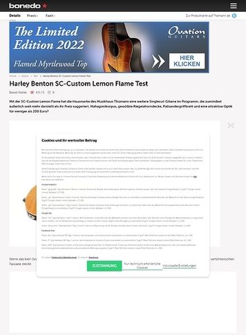Bonedo.de Harley Benton SC-Custom Lemon Flame Test Bonedo.de Harley Benton SC-Custom Lemon Flame Test