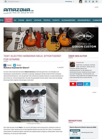 Amazona.de Test: Electro Harmonix Mel9, Effektgerät für Gitarre Amazona.de Test: Electro Harmonix Mel9, Effektgerät für Gitarre