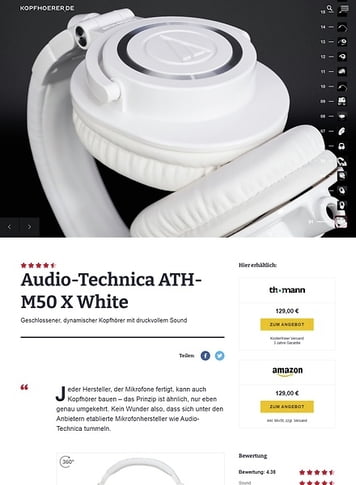 Kopfhoerer.de Audio-Technica ATH-M50 X WH Kopfhoerer.de Audio-Technica ATH-M50 X WH