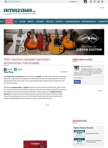 Amazona.de Test: Digitech Whammy Ricochet, Effektpedal für Gitarre Amazona.de Test: Digitech Whammy Ricochet, Effektpedal für Gitarre