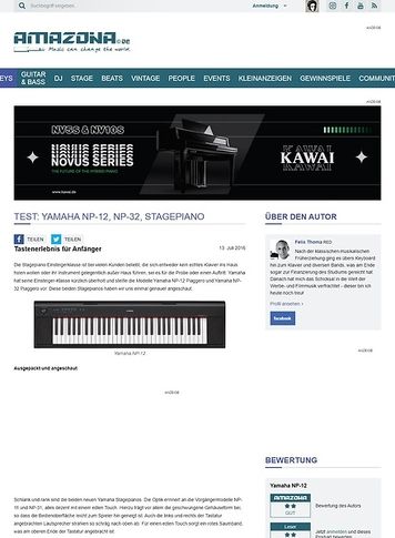 Amazona.de Test: Yamaha NP-12, NP-32, Stagepiano Amazona.de Test: Yamaha NP-12, NP-32, Stagepiano