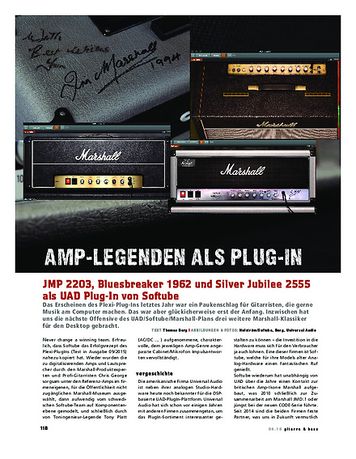 Gitarre & Bass Marshall-Amps als UAD Plug-In von Softube Gitarre & Bass Marshall-Amps als UAD Plug-In von Softube