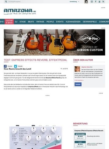 Amazona.de Test: Empress Effects Reverb, Effektpedal Amazona.de Test: Empress Effects Reverb, Effektpedal