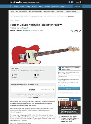 MusicRadar.com Fender Deluxe Nashville Telecaster MusicRadar.com Fender Deluxe Nashville Telecaster