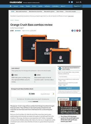 MusicRadar.com Orange Crush Bass combos MusicRadar.com Orange Crush Bass combos