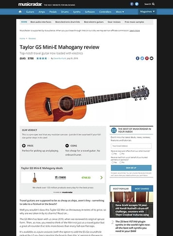 MusicRadar.com Taylor GS Mini-E Mahogany MusicRadar.com Taylor GS Mini-E Mahogany