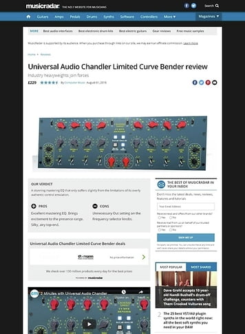 MusicRadar.com Universal Audio Chandler Limited Curve Bender MusicRadar.com Universal Audio Chandler Limited Curve Bender