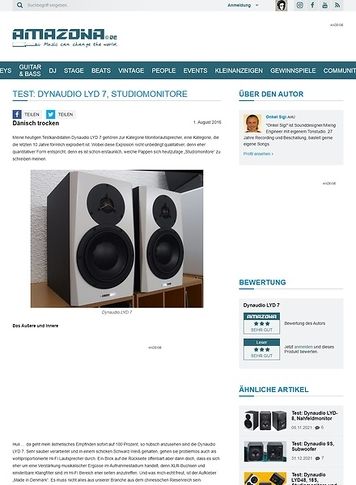Amazona.de Test: Dynaudio LYD 7, Studiomonitore Amazona.de Test: Dynaudio LYD 7, Studiomonitore