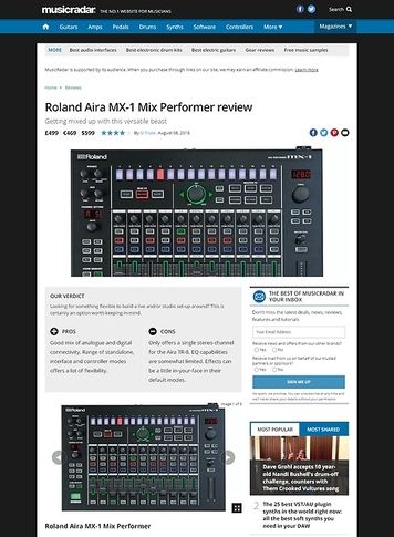 MusicRadar.com Roland Aira MX-1 Mix Performer MusicRadar.com Roland Aira MX-1 Mix Performer