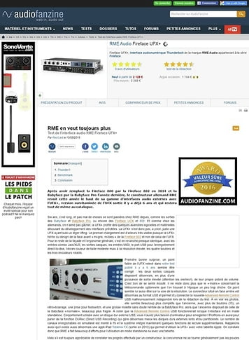 Audiofanzine.com RME Audio Fireface UFX+ Audiofanzine.com RME Audio Fireface UFX+