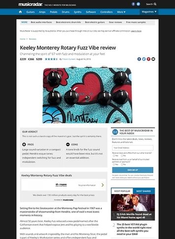 MusicRadar.com Keeley Monterey Rotary Fuzz Vibe MusicRadar.com Keeley Monterey Rotary Fuzz Vibe
