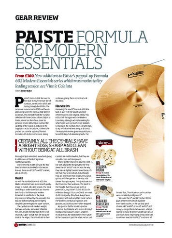 Rhythm Paiste Formula 602 Modern Essentials Rhythm Paiste Formula 602 Modern Essentials