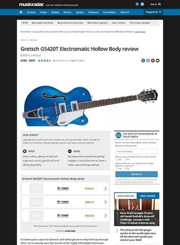 MusicRadar.com Gretsch G5420T Electromatic Hollow Body MusicRadar.com Gretsch G5420T Electromatic Hollow Body