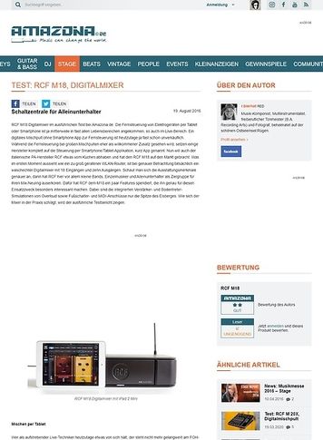 Amazona.de Test: RCF M18, Digitalmixer Amazona.de Test: RCF M18, Digitalmixer