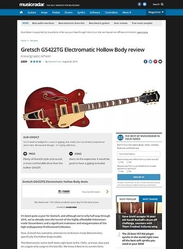MusicRadar.com Gretsch G5422TG Electromatic Hollow Body MusicRadar.com Gretsch G5422TG Electromatic Hollow Body