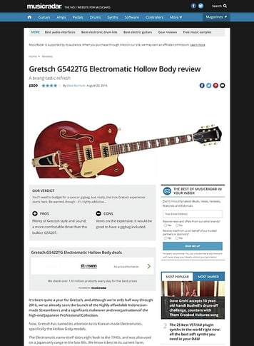 MusicRadar.com Gretsch G5422TG Electromatic Hollow Body MusicRadar.com Gretsch G5422TG Electromatic Hollow Body