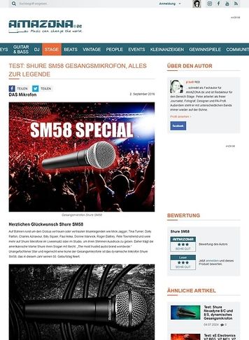 Amazona.de Special: Shure SM58, die Geschichte Amazona.de Special: Shure SM58, die Geschichte