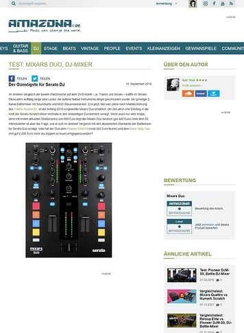 Amazona.de Test: Mixars Duo, DJ-Mixer Amazona.de Test: Mixars Duo, DJ-Mixer