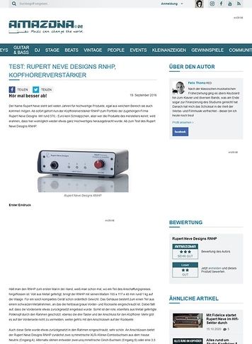 Amazona.de Test: Rupert Neve Designs RNHP, Kopfhörerverstärker Amazona.de Test: Rupert Neve Designs RNHP, Kopfhörerverstärker
