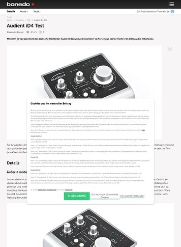 Bonedo.de Audient iD4 Bonedo.de Audient iD4