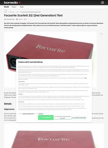 Bonedo.de Focusrite Scarlett 2i2 (2nd Generation) Bonedo.de Focusrite Scarlett 2i2 (2nd Generation)