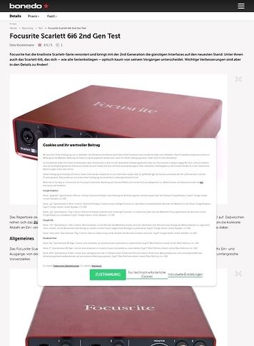 Bonedo.de Focusrite Scarlett 6i6 2nd Gen Bonedo.de Focusrite Scarlett 6i6 2nd Gen