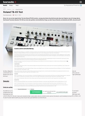 Bonedo.de Roland TB-03 Bonedo.de Roland TB-03