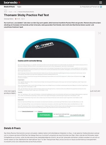 Bonedo.de Thomann Sticky Practise Pad Bonedo.de Thomann Sticky Practise Pad