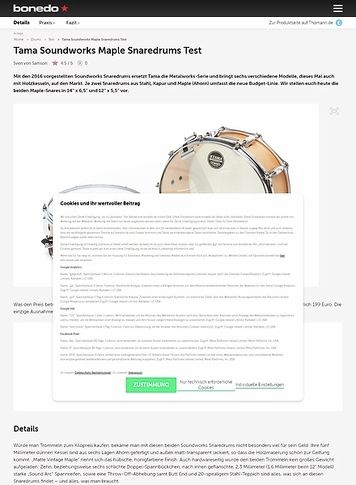 Bonedo.de Tama Soundworks Maple Snaredrums Bonedo.de Tama Soundworks Maple Snaredrums