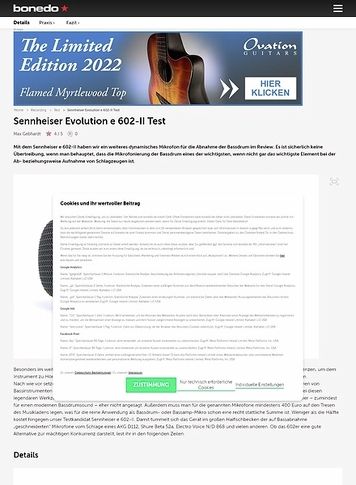 Bonedo.de Sennheiser Evolution e 602-II Bonedo.de Sennheiser Evolution e 602-II