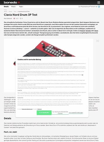 Bonedo.de Clavia Nord Drum 3P Bonedo.de Clavia Nord Drum 3P