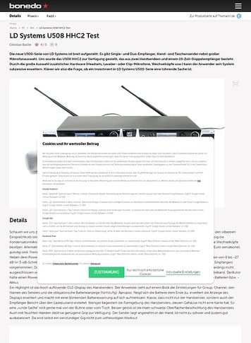Bonedo.de LD Systems U508 HHC2 Bonedo.de LD Systems U508 HHC2