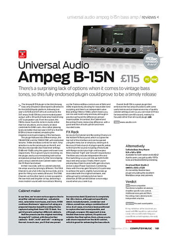 Computer Music Universal Audio Ampeg B-15N Computer Music Universal Audio Ampeg B-15N