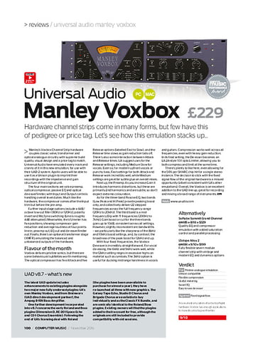 Computer Music Universal Audio Manley Voxbox Computer Music Universal Audio Manley Voxbox