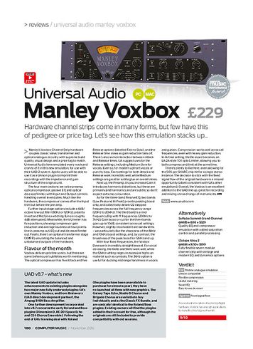 Computer Music Universal Audio Manley Voxbox Computer Music Universal Audio Manley Voxbox