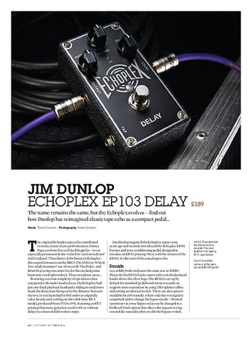 Guitarist Jim Dunlop Echoplex EP103 Delay Guitarist Jim Dunlop Echoplex EP103 Delay
