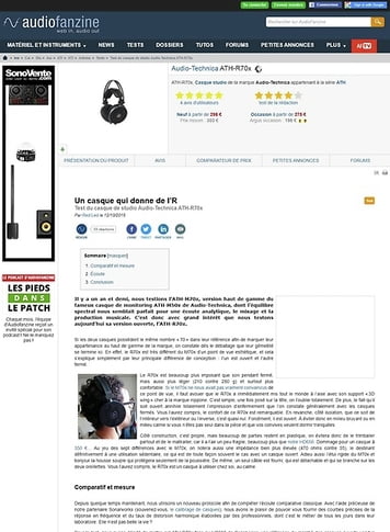 Audiofanzine.com Audio-Technica ATH-R70x Audiofanzine.com Audio-Technica ATH-R70x