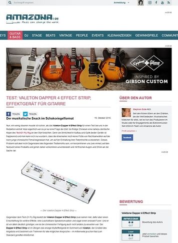 Amazona.de Test: Valeton Dapper 4 Effect Strip, Effektgerät für Gitarre Amazona.de Test: Valeton Dapper 4 Effect Strip, Effektgerät für Gitarre