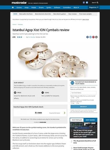 MusicRadar.com Istanbul Agop Xist ION Cymbals MusicRadar.com Istanbul Agop Xist ION Cymbals