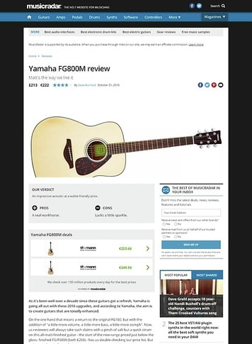 MusicRadar.com Yamaha FG800M MusicRadar.com Yamaha FG800M
