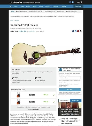 MusicRadar.com Yamaha FG830 MusicRadar.com Yamaha FG830