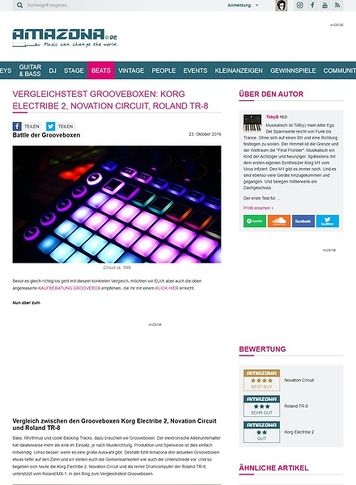Amazona.de Vergleichstest Grooveboxen: Korg electribe, Novation Circuit, Roland TR-8 Amazona.de Vergleichstest Grooveboxen: Korg electribe, Novation Circuit, Roland TR-8