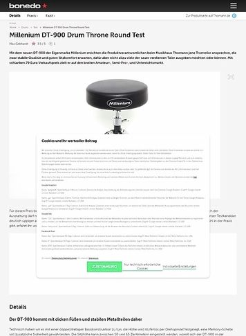 Bonedo.de Millenium DT-900 Drum Throne Round Bonedo.de Millenium DT-900 Drum Throne Round