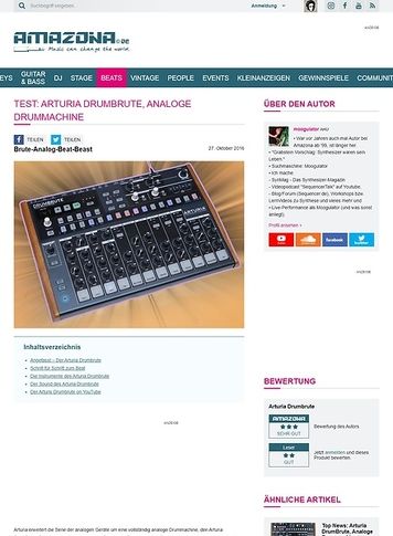 Amazona.de Test: Arturia DrumBrute, Analoge Drummachine Amazona.de Test: Arturia DrumBrute, Analoge Drummachine